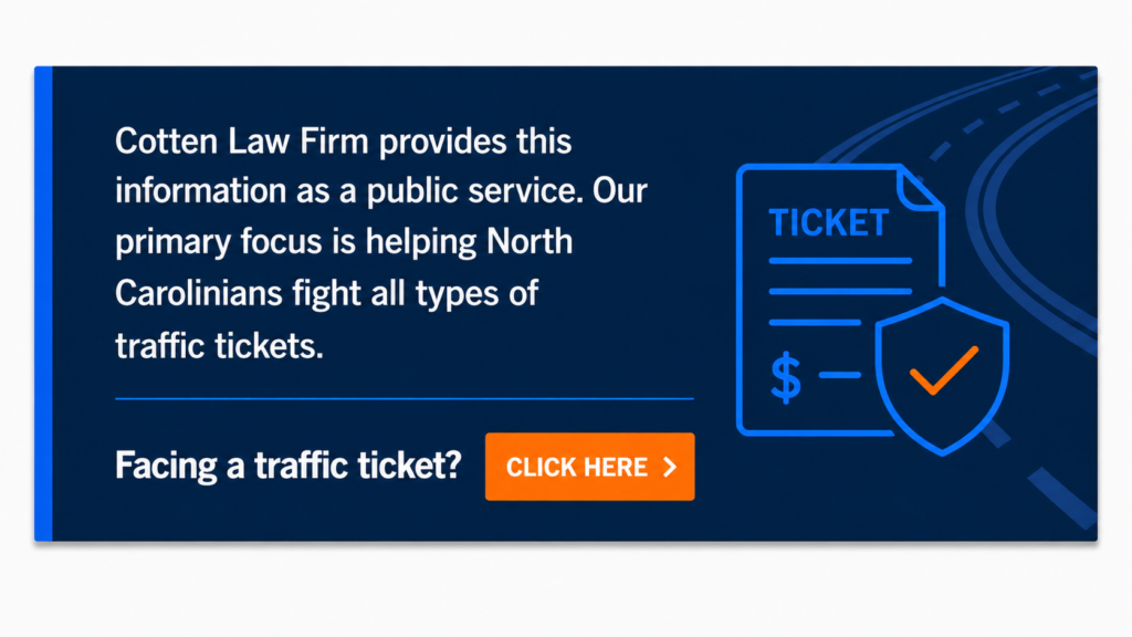 Cotten Law Firm, PLLC, helps those facing traffic tickets in NC